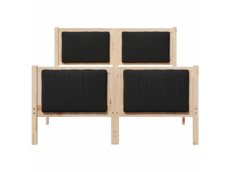  Lit double- lit adulte -  cadre de lit marron et noir 120 x 190 cm bois massif en pin  - Conforama D