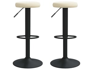 Lot de 2 tabouret de bar, chaise de bar crème velours shl86298