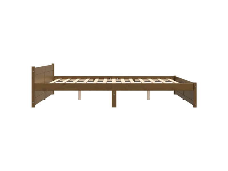  Lit double- lit adulte -  cadre de lit sans matelas marron miel bois massif 200x200 cm  - Conforama D