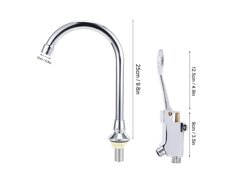  Robinet d'eau froide simple en cuivre, type pédale g12 pouces, robinet d'eau à commande au pied pour hôpital à domicile  - Conforama E