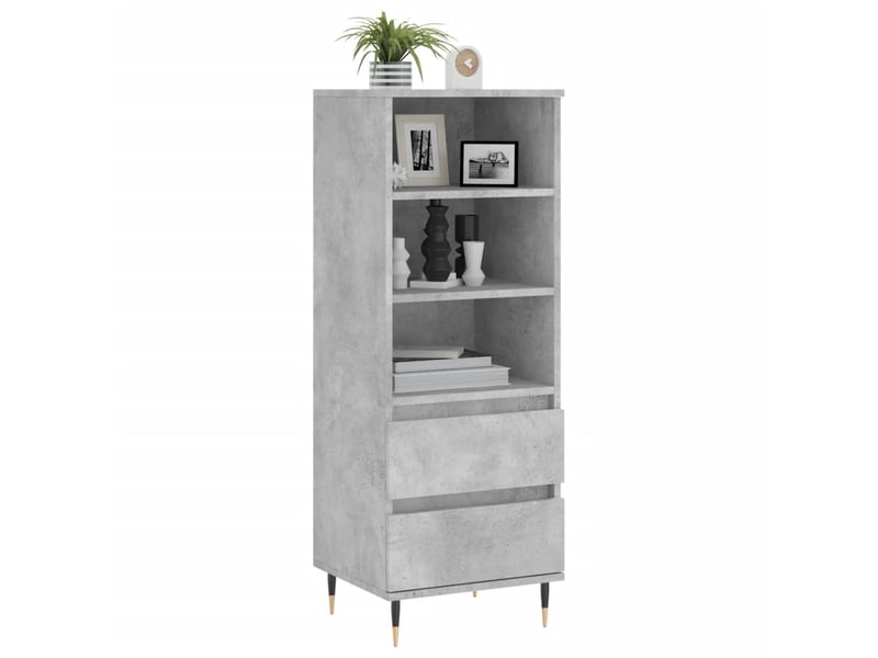  Buffet haut - bahut - meuble de rangement gris béton 40x36x110 cm bois d'ingénierie  - Conforama C