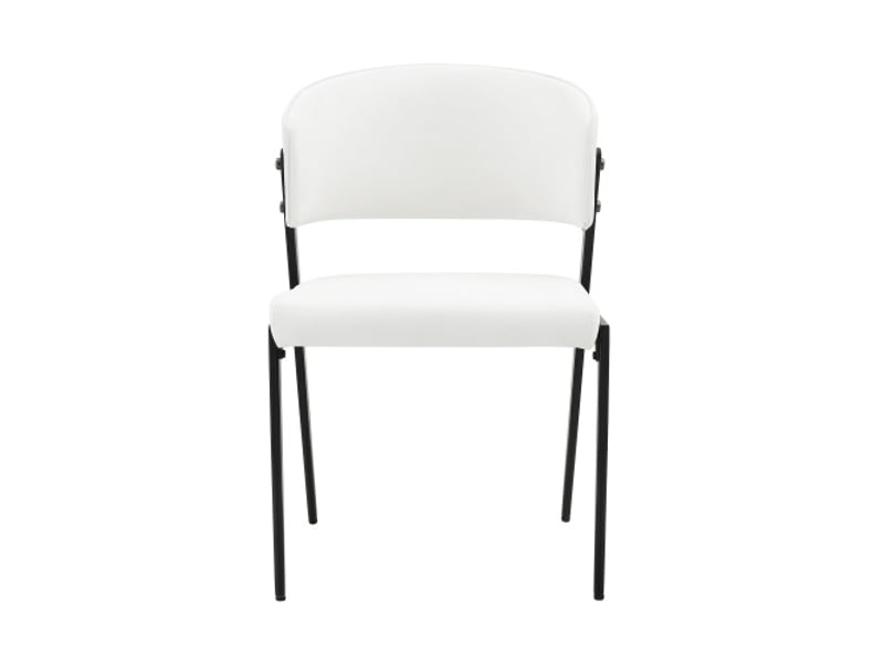  Chaises de salle à manger modernes – set de 2 chaises, piètement métal, sièges et dossier rembourrés, stabilité garantie  - Conforama A