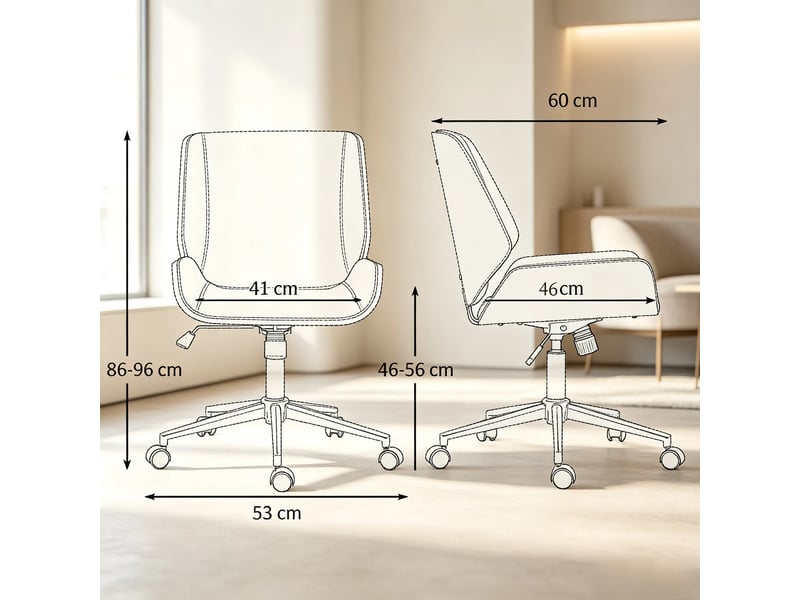  Chaise de bureau ergonomique pivotante réglable en hauteur, fauteuil compact confortable  - Conforama C