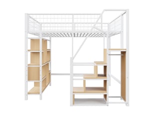 Lit mezzanine 140x200 cm <strong></strong> <strong></strong> coloris blanc