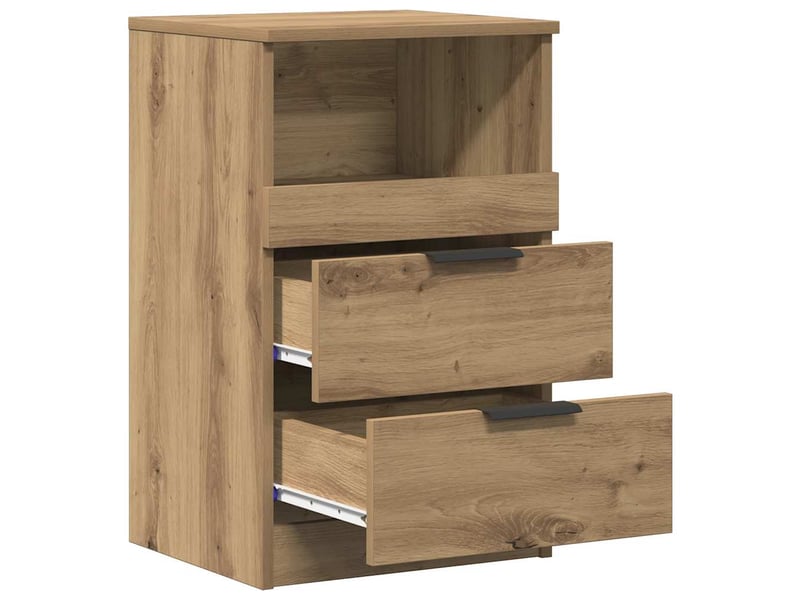  Bedside table de chevet - table chêne artisanal medium engineered wood  - Conforama D