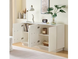 Buffet 4 porte(s)  0 tiroir(s) <strong>OKWISH</strong> <strong></strong> - 160 cm coloris blanc 