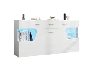 Buffet 3 porte(s) 1 tiroir(s) <strong>OKWISH</strong> <strong></strong> - 140 cm coloris blanc