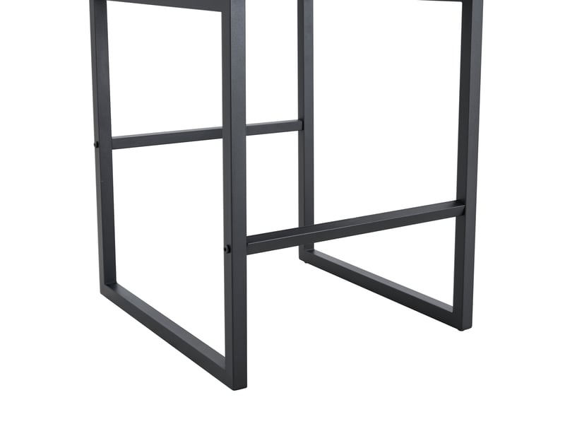 Lot de 2 tabourets de bar 53x48x91 cm, pieds métalliques noirs, pu blanc, chaises hautes, assise carrée, meuble cuisine - Conforama E