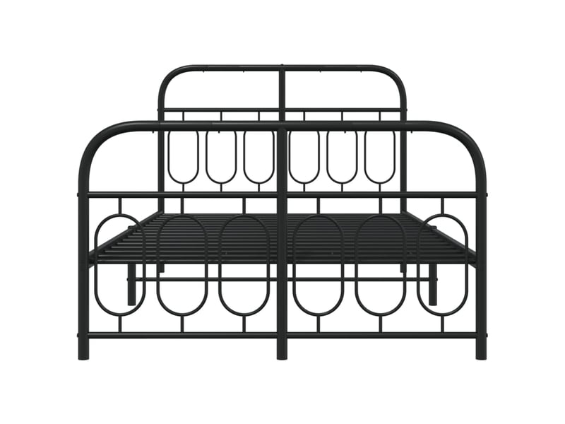  Lit double- lit adulte -  cadre de lit métal sans matelas avec pied de lit noir 120x190cm  - Conforama C
