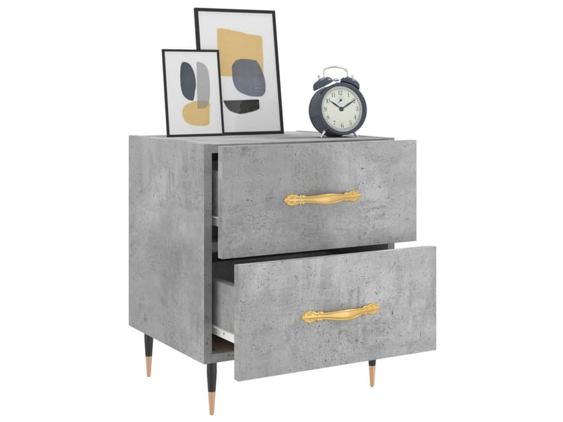  Table de chevet - cabinet de chevet - table de nuit gris béton 40x35x47,5 cm bois d’ingénierie  - Conforama C