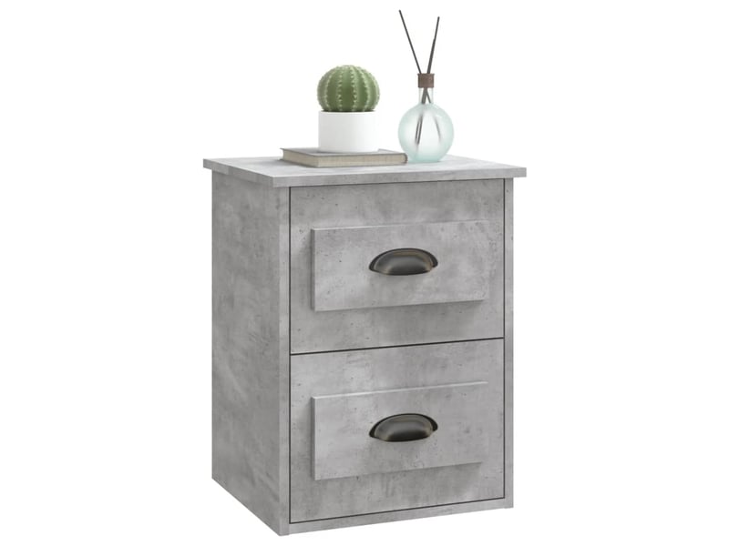  Table de chevet - cabinet de chevet - table de nuit murale gris béton 41,5x36x53 cm  - Conforama C