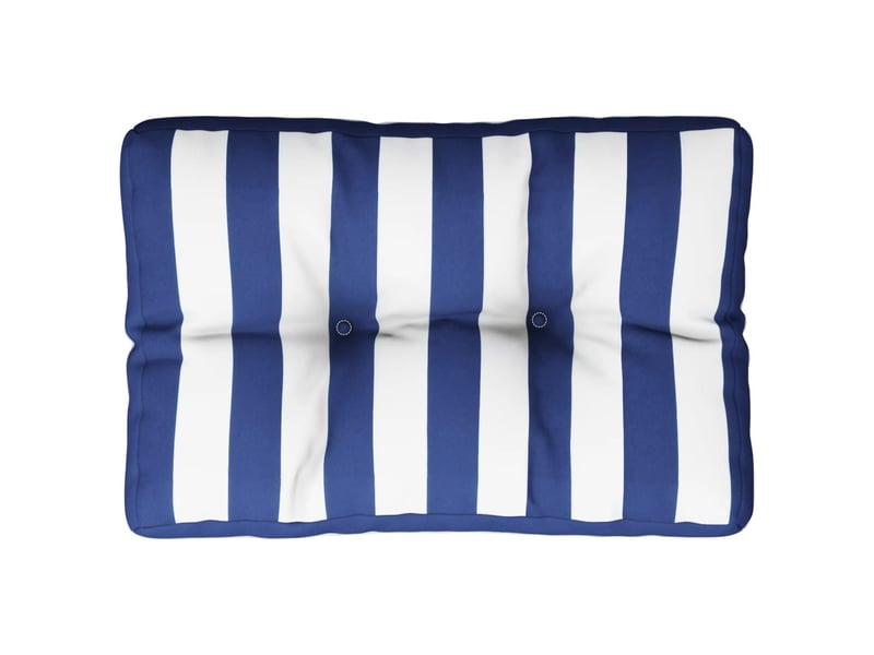  Coussin de palette, coussin de chaise, coussin de canapé rayures bleues et blanches 50x40x12 cm tissu cf55420  - Conforama A
