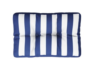 Coussin de palette, coussin de chaise, coussin de canapé rayures bleues et blanches 50x40x12 cm tissu cf55420