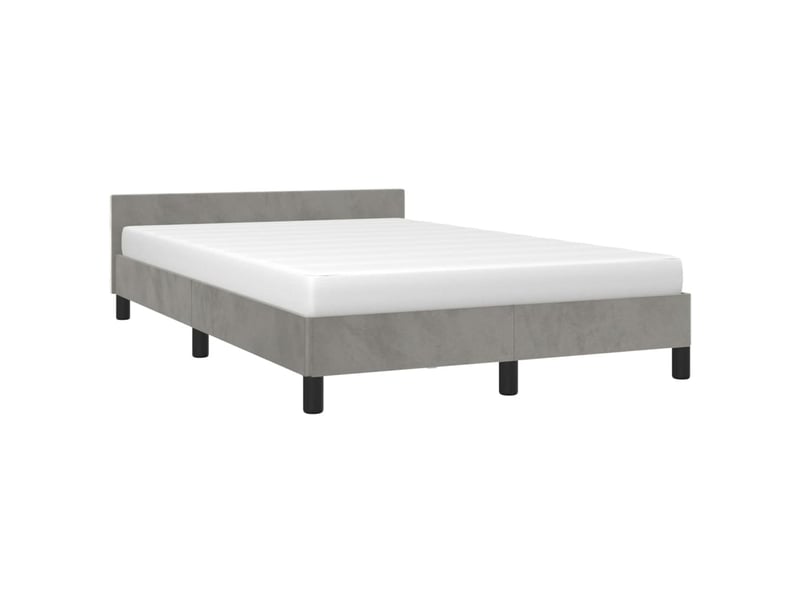  Lit double- lit adulte -  cadre de lit sans matelas gris clair 120x190 cm velours  - Conforama C
