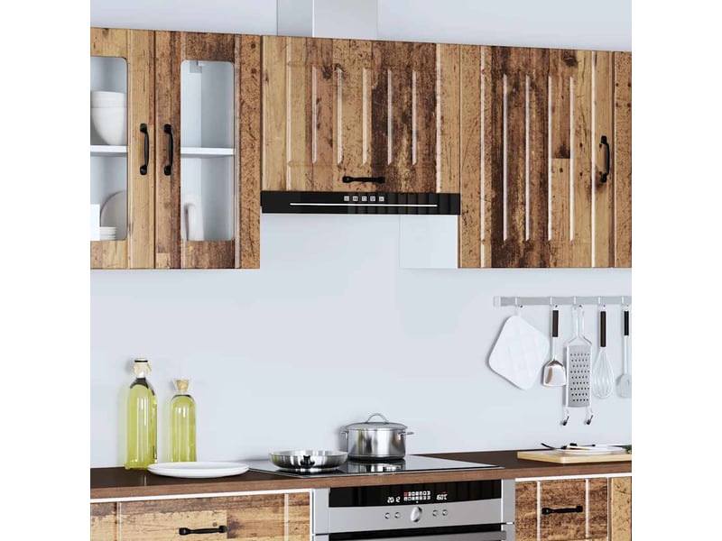  Meuble de rangement, armoire murale de cuisine lucca vieux bois bois ingénierie shl137  - Conforama D