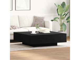 Table basse, table d'appoint, table de salon chêne noir 100 x 100 x 31 cm cf38601