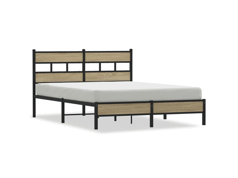  Lit double- lit adulte -  cadre de lit sans matelas chêne sonoma 150x200 cm  - Conforama A