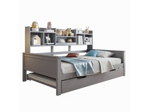 Lit simple 90x200 cm PHOEBE CAT   coloris gris