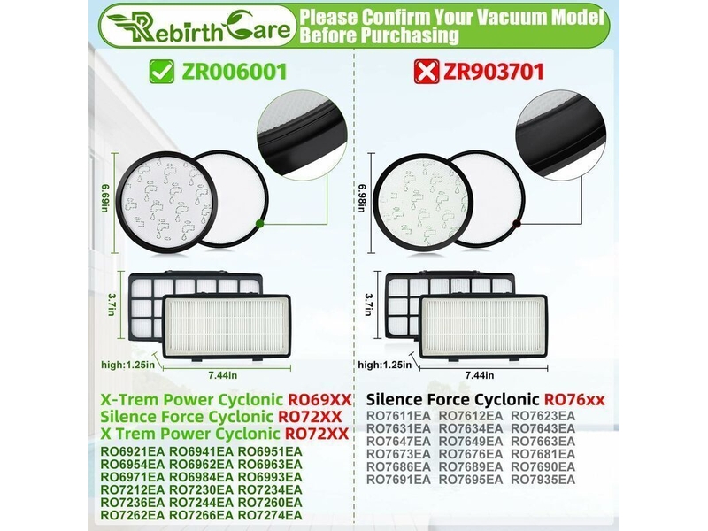  Enowelir filtres pour aspirateurs rowenta x-trem power cyclonic et silence force cyclonic compatibles ro69xx ro72xx  - Conforama B