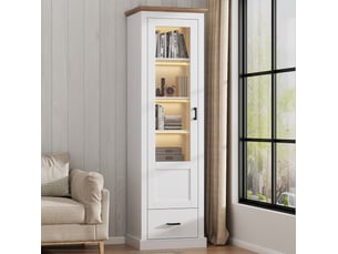 Vitrine coloris blanc 5 étagère(s) <strong>WISHDOR</strong> <strong></strong> - 50 cmx178 cm