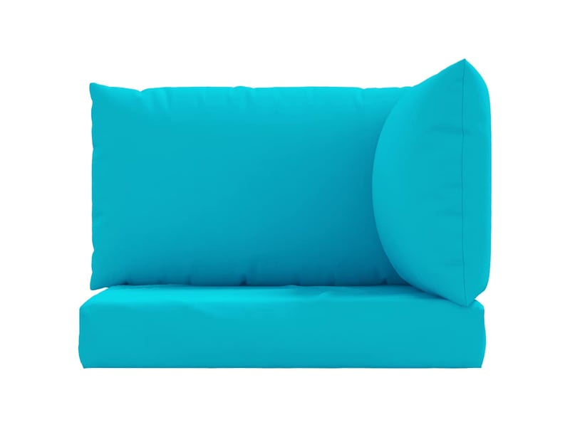  Lot de 3 coussins de palette, coussins de canapé turquoise tissu oxford cf59720  - Conforama D