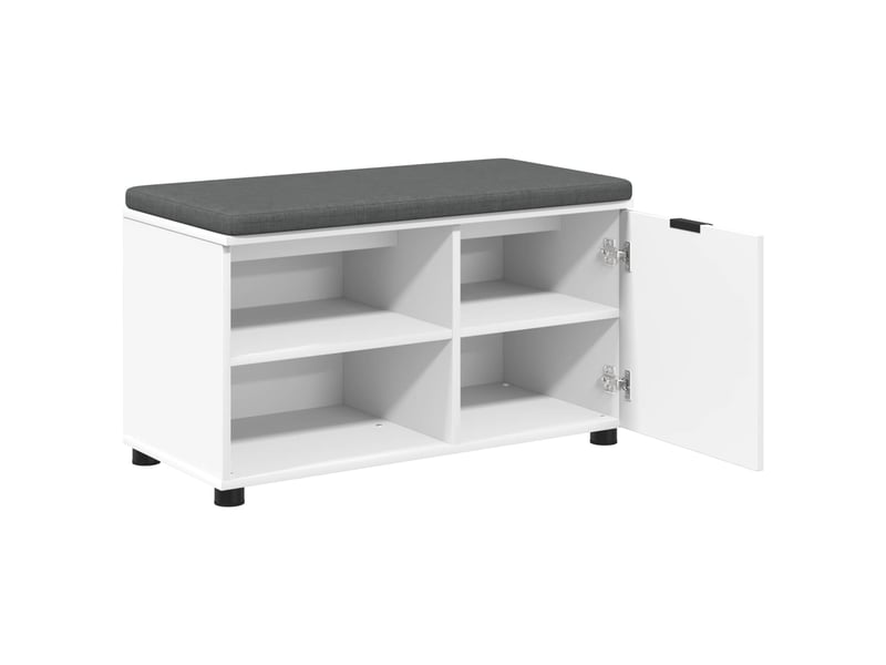  Banc d'entrée blanc 80x38x46 cm bois ingénierie et tissu shl28292  - Conforama E