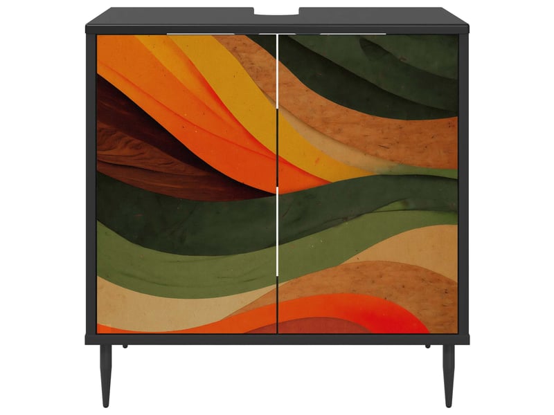  Armoire de salle de bain, meuble de rangement bonn chêne noir 60x40x61 cm  - Conforama E