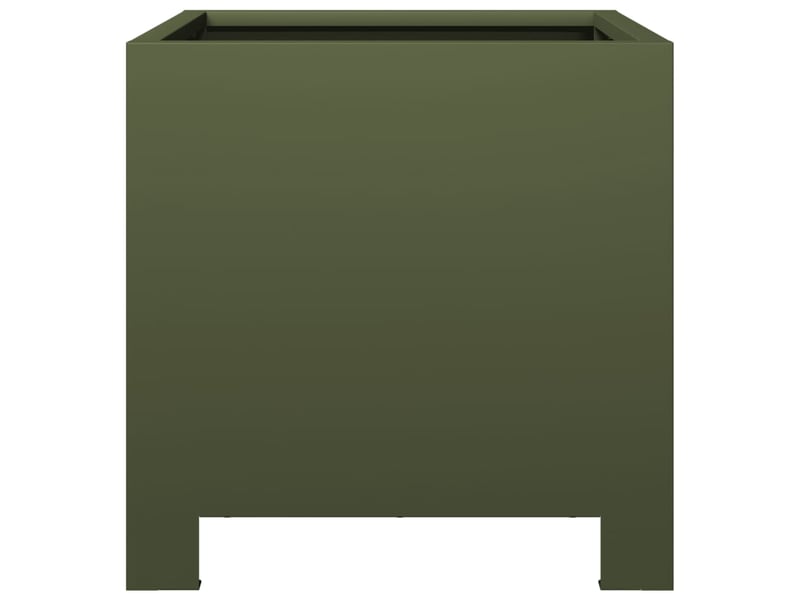  Jardinière - bac à fleurs vert olive 30x30x30 cm acier  - Conforama D
