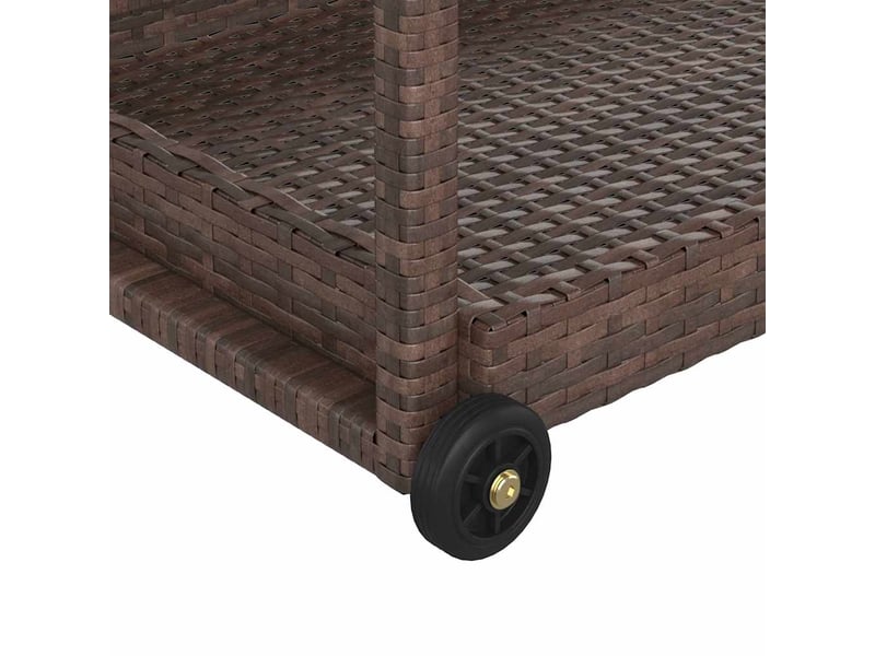 Chariot de service, chariot de bar marron 100x45x83 cm résine tressée  - Conforama E