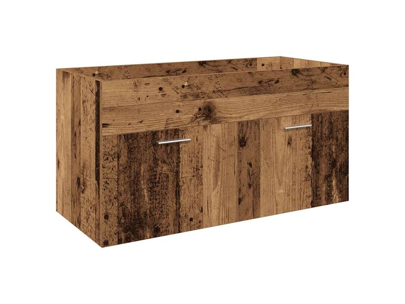  Meuble avec vasque, armoire salle de bain intégrée vieux bois bois d'ingénierie cf65570  - Conforama D