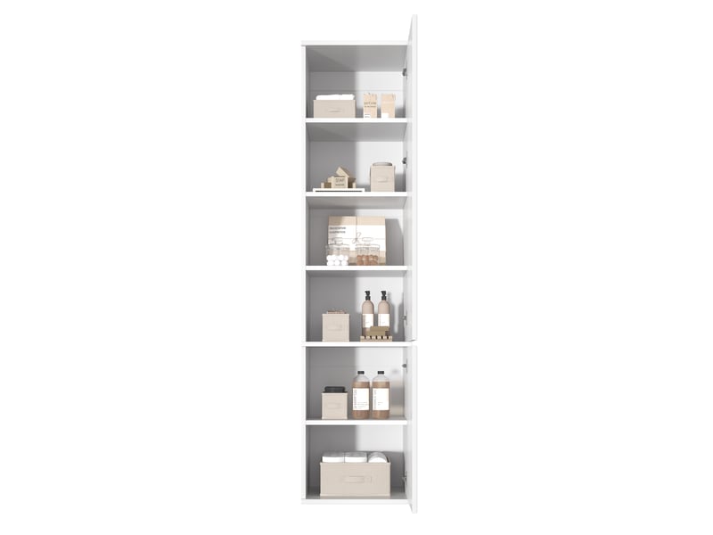  Armoire haute blanche 200 cm colonne de rangement 6 compartiments mdf  - Conforama A