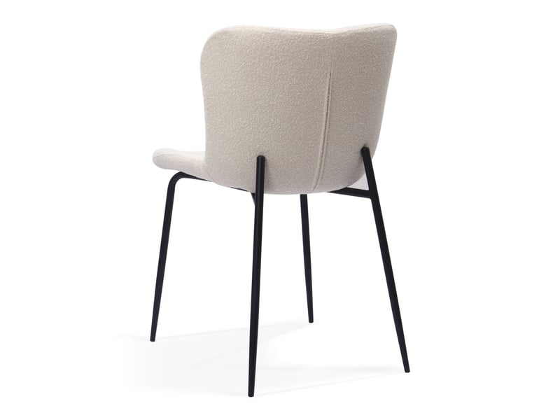  Chaises de salle à manger modernes, dossier haut arrondi, tissu et métal, lot de 2  - Conforama E