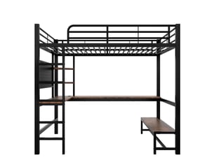 Lit mezzanine 90x200 cm <strong>ZOVIRA</strong> <strong></strong> coloris noir