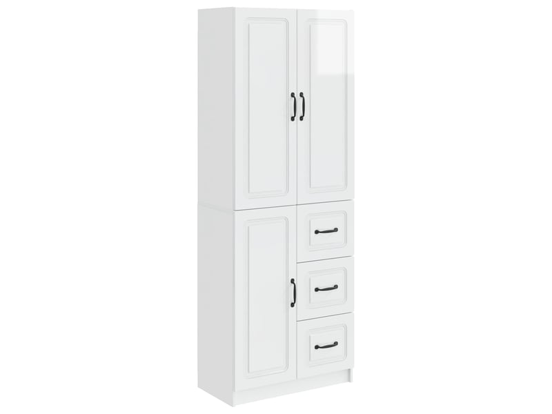  Buffet - ensemble de meubles 2 pc blanc brillant bois d'ingénierie  - Conforama A