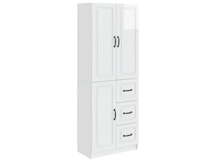 Buffet - ensemble de meubles 2 pc blanc brillant bois d'ingénierie
