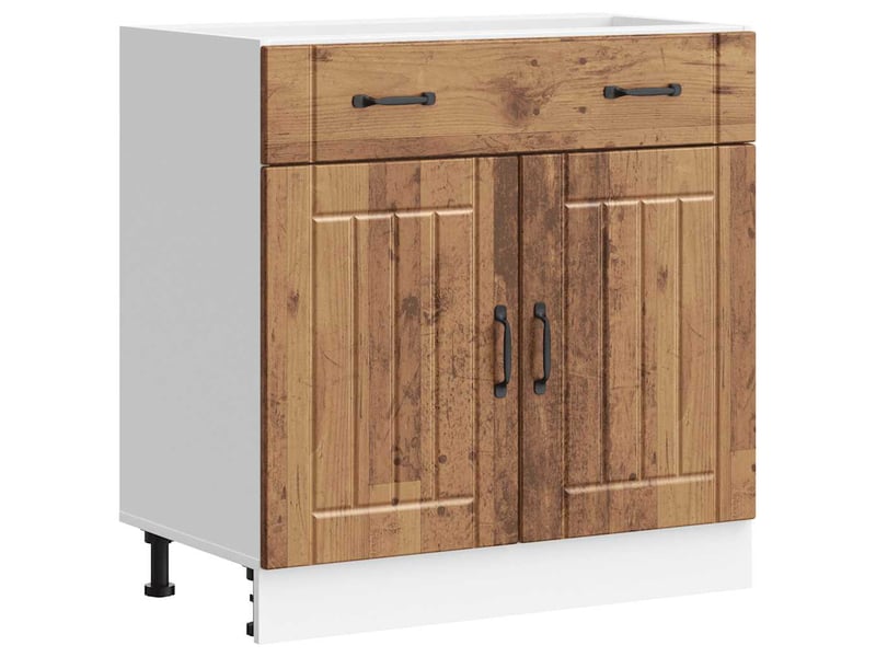  Meuble de rangement, armoire de cuisine lucca vieux bois bois ingénierie shl7036  - Conforama A