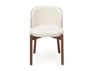Chaises de salle à manger lot de 4 avec dossier enveloppant et rembourrage 25d en bois couleur noyer et tissu beige
