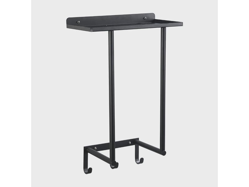  Porte serviette salle de bain, rangement serviette salle de bain, porte serviette murale noir  - Conforama A