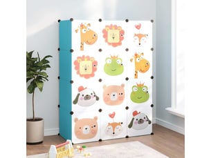 Armoire de rangement pour enfants avec 12 cubes bleu pp