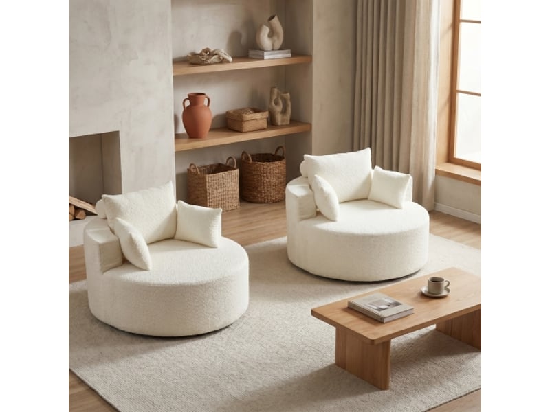  Fauteuil convertible en chenille 2 pièces, mousse confortable, design moderne, sans montage, salon, chambre et espace détente  - Conforama B