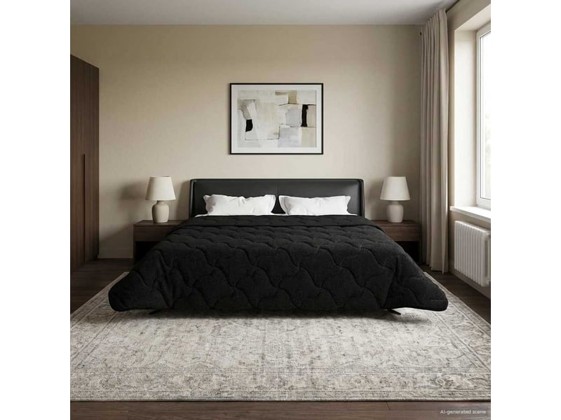  Couette - duvet d'été 200 x 200 cm été noir respirant  - Conforama B