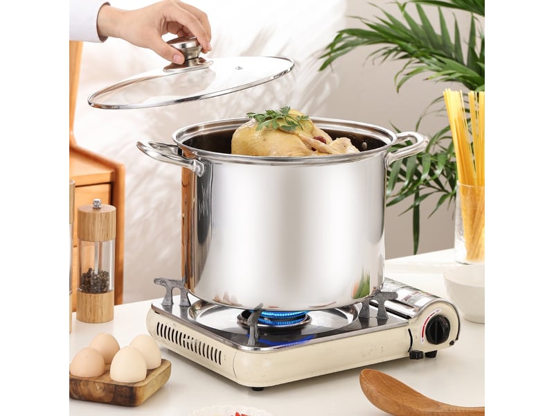  Marmite traiteur avec couvercle en acier inoxydable – argenté, 22.2x17.4cm  - Conforama D