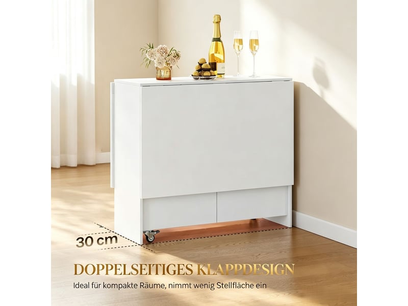  Table basse avec rangement table de salon à roulettes plateau rabattable et extensible usage flexible et fonctionnelle  - Conforama E