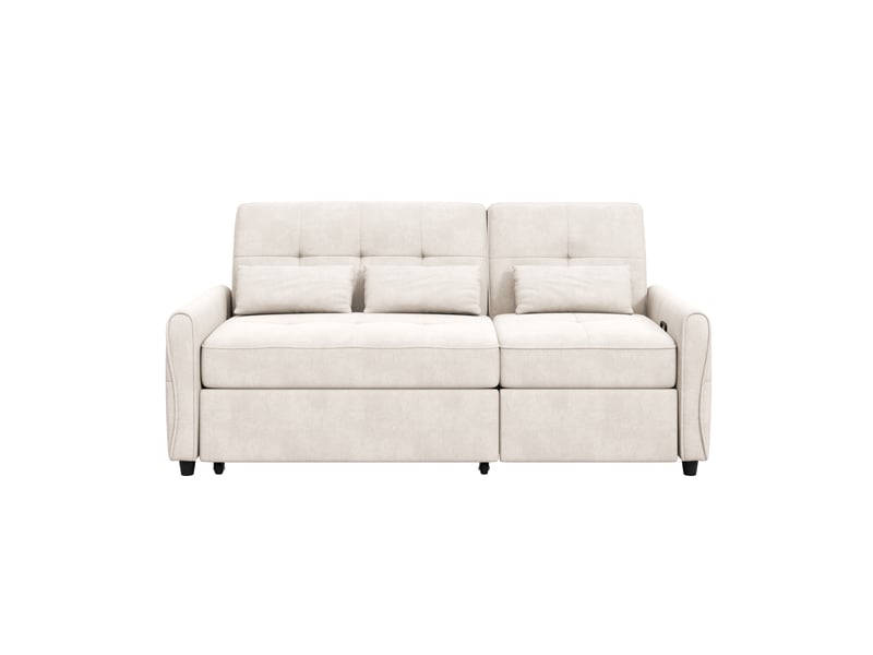Canapé convertible 3 places en chenille, 3-en-1, dossier réglable, lit extensible, fonction couchage, salon moderne - Conforama A