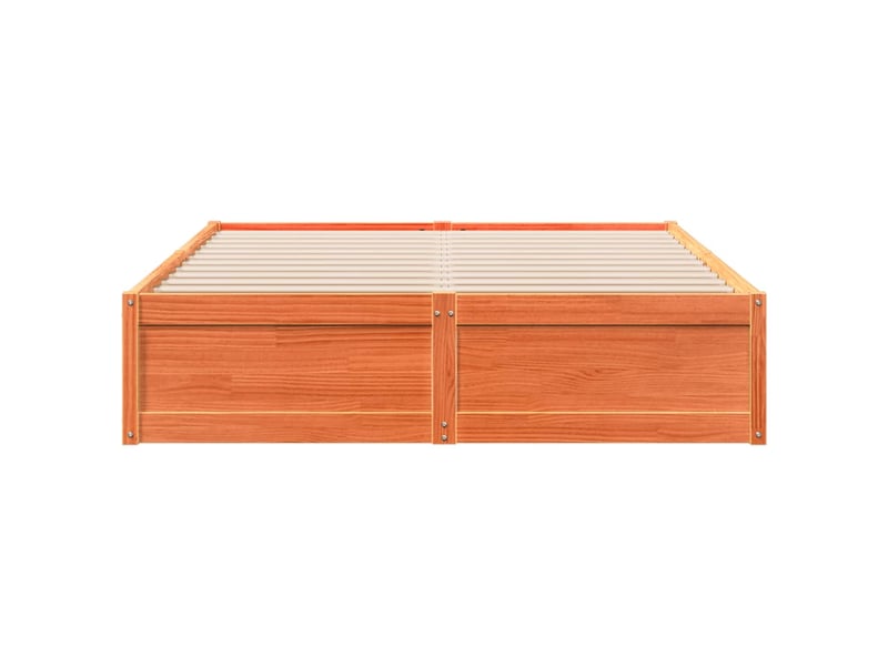  Lit double- lit adulte -  cadre de lit sans matelas  marron 150x200cm bois pin massif  - Conforama C