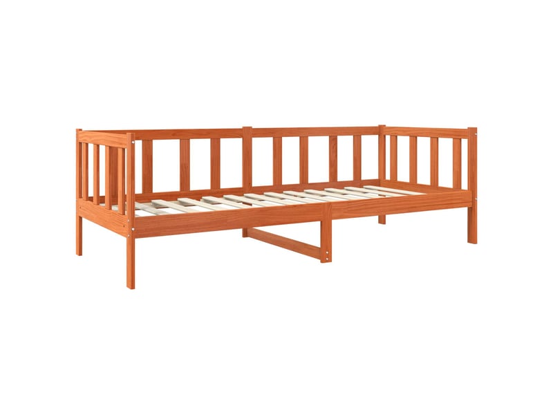 Lit simple- lit adulte - cadre de lit marron 80 x 200 cm bois de pin massif - Conforama C