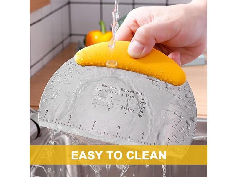  Ensemble de 2 pièces de coupe-pâtisserie en acier inoxydable avec spatule graduée, spatule à pâte, racloir, convient pour les gâteaux, les pizzas, out QA003889 - Conforama D