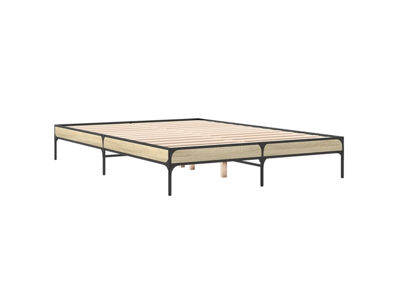  Lit double- lit adulte -  cadre de lit sans matelas chêne sonoma 160x200 cm  - Conforama B