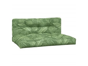 Lot de 2 coussins de palette, coussins de canapé motif de feuilles tissu cf59561