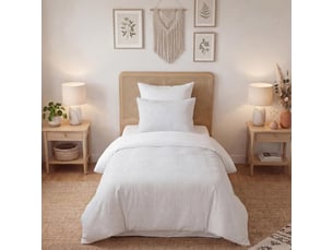 Parure housse de couette 3d microfibre 140x200 cm thalia blanc, par soleil d'ocre